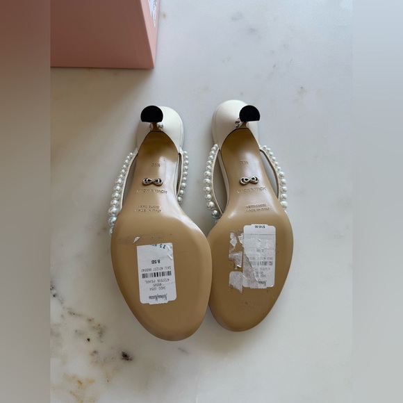 NWT Mach & Mach - Exclusive Sirène Pearl-Embellished Leather Thong Mules - Picture 11 of 11